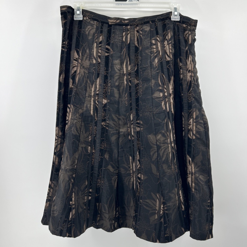 Coldwater Creek Skirt Women's 18 Black Sheer Velvet Flared Gothic Grunge Punk